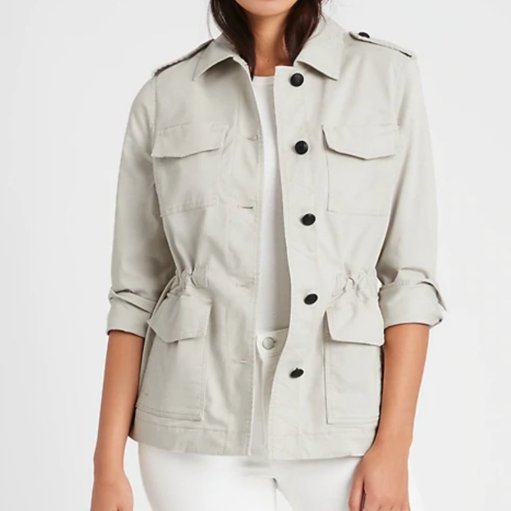 Banana Republic Twill Utility Jacket in Stone Grey